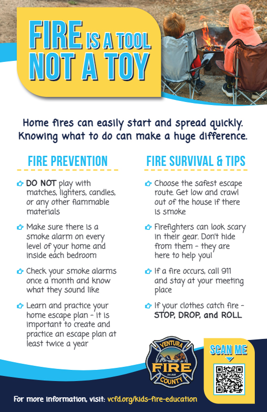 youth fire safety flyer - english